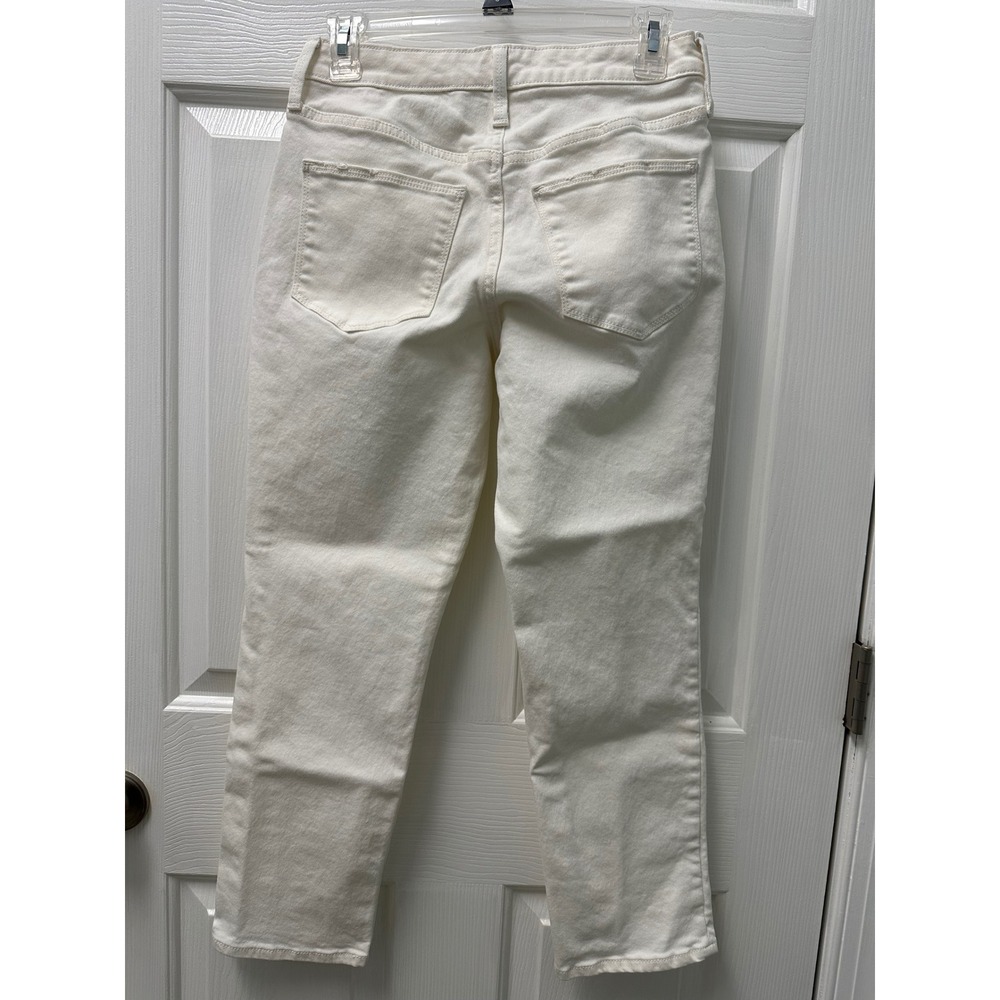 Universal Thread High Rise Straight Crop Cream Button Fly Distressed 2/26R - Picture 2 of 10